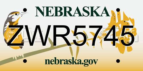 ZWR5745 Nebraska License Plate