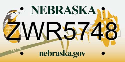 ZWR5748 Nebraska License Plate