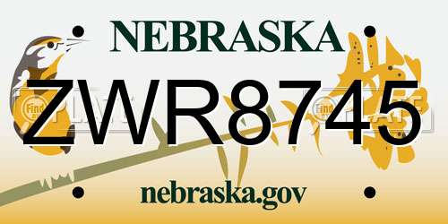ZWR8745 Nebraska License Plate