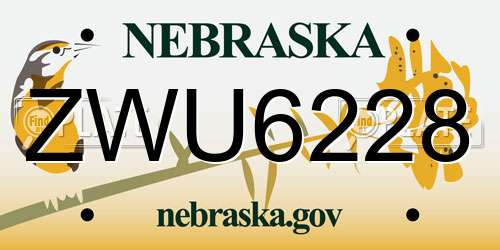 ZWU6228 Nebraska License Plate