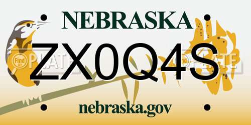 ZX0Q4S Nebraska License Plate