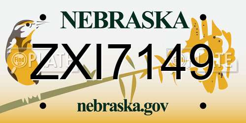 ZXI7149 Nebraska License Plate