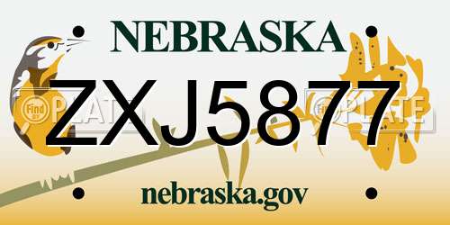 ZXJ5877 Nebraska License Plate