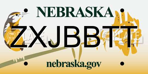 ZXJBBTT Nebraska License Plate