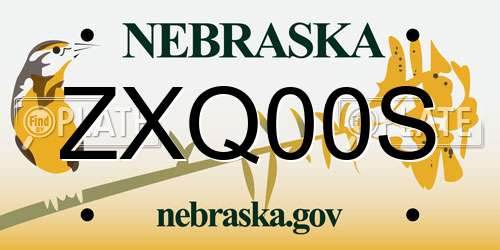 ZXQ00S Nebraska License Plate