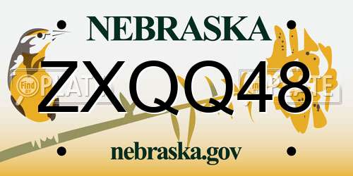 ZXQQ48 Nebraska License Plate
