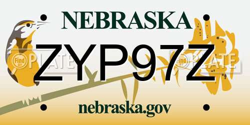 ZYP97Z Nebraska License Plate