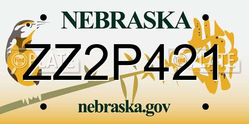 ZZ2P421 Nebraska License Plate