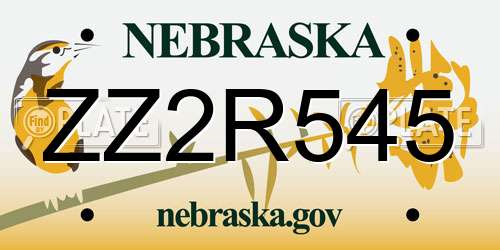 ZZ2R545 Nebraska License Plate