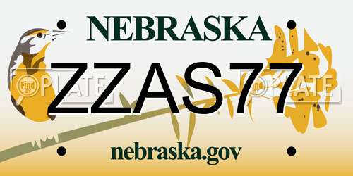ZZAS77 Nebraska License Plate