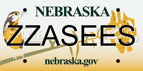 ZZASEES Nebraska License Plate
