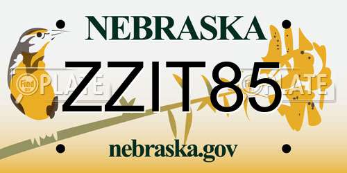 ZZIT85 Nebraska License Plate