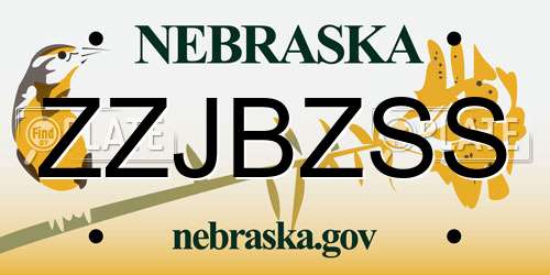 ZZJBZSS Nebraska License Plate