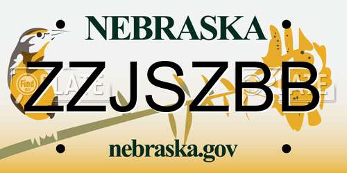 ZZJSZBB Nebraska License Plate