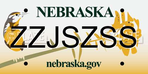 ZZJSZSS Nebraska License Plate