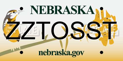 ZZTOSST Nebraska License Plate