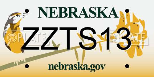 ZZTS13 Nebraska License Plate