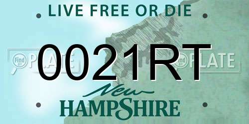 0021RT New Hampshire License Plate
