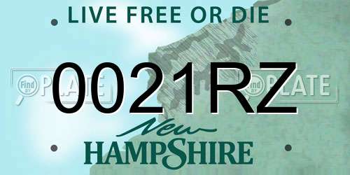 0021RZ New Hampshire License Plate