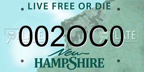 002OC0 New Hampshire License Plate
