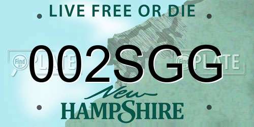 002SGG New Hampshire License Plate