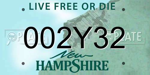 002Y32 New Hampshire License Plate