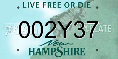 002Y37 New Hampshire License Plate