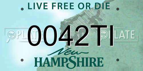 0042TI New Hampshire License Plate
