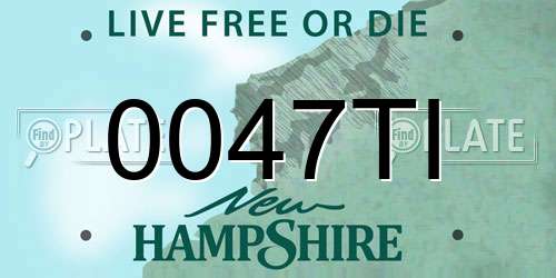 0047TI New Hampshire License Plate