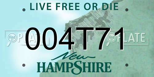 004T71 New Hampshire License Plate