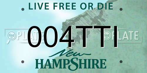 004TTI New Hampshire License Plate