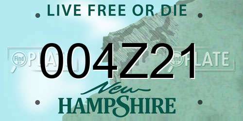 004Z21 New Hampshire License Plate