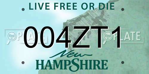 004ZT1 New Hampshire License Plate