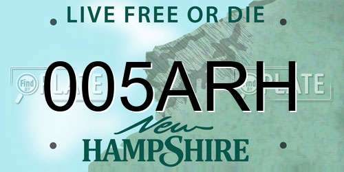 005ARH New Hampshire License Plate