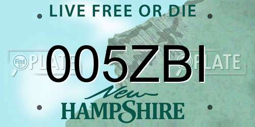 005ZBI New Hampshire License Plate