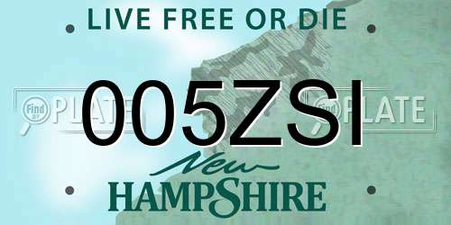 005ZSI New Hampshire License Plate
