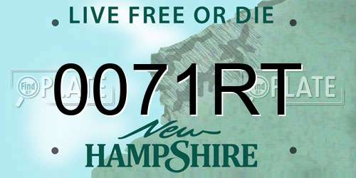0071RT New Hampshire License Plate