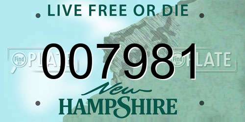 007981 New Hampshire License Plate