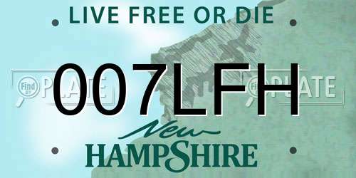 007LFH New Hampshire License Plate