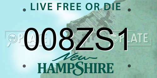 008ZS1 New Hampshire License Plate