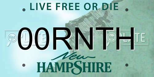 00RNTH New Hampshire License Plate