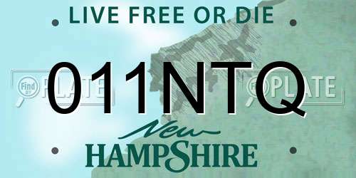011NTQ New Hampshire License Plate