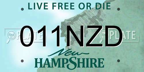 011NZD New Hampshire License Plate