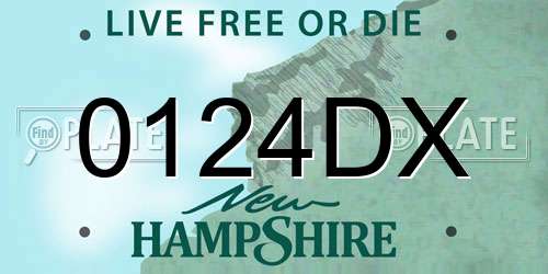 0124DX New Hampshire License Plate