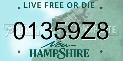 01359Z8 New Hampshire License Plate