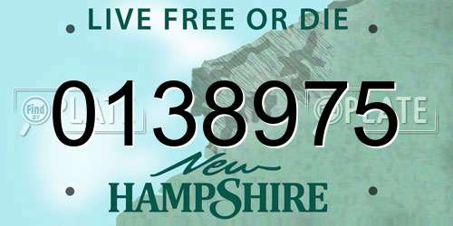 0138975 New Hampshire License Plate