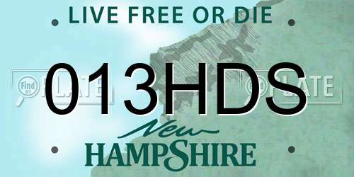013HDS New Hampshire License Plate