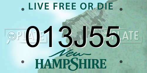 013J55 New Hampshire License Plate