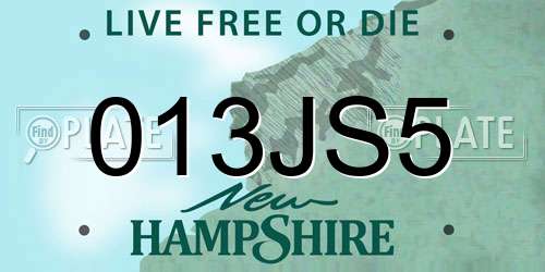 013JS5 New Hampshire License Plate