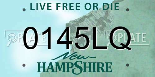 0145LQ New Hampshire License Plate